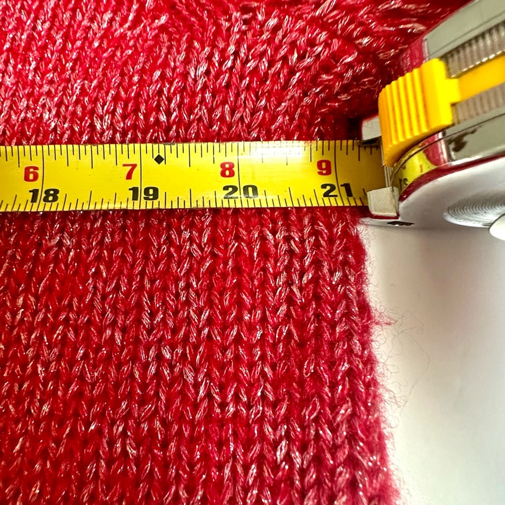 Tommy Bahama Wool Blend Shimmer Ballon Sleeve Tango Red Sweater size Large NWT - Picture 7 of 10